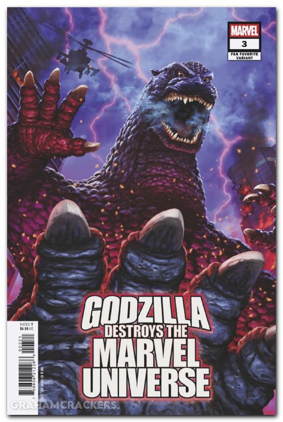 Godzilla Destroys The Marvel Universe #3 (2025) yuji fan favorite variant