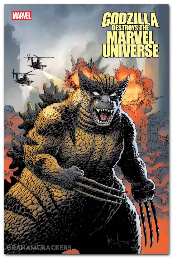 Godzilla Destroys The Marvel Universe #4 (2025) wachter marvelzed wolverine-zilla variant