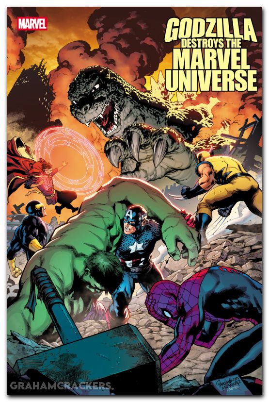 Godzilla Destroys The Marvel Universe #5 (2025) pagulayan fan favorite variant