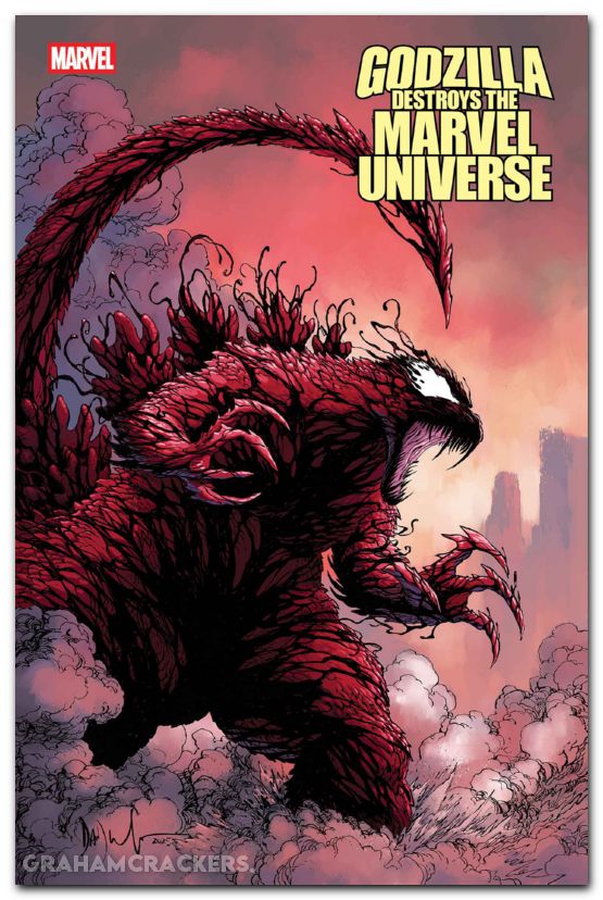 Godzilla Destroys The Marvel Universe #5 (2025) wachter marvelized carnage-zilla variant