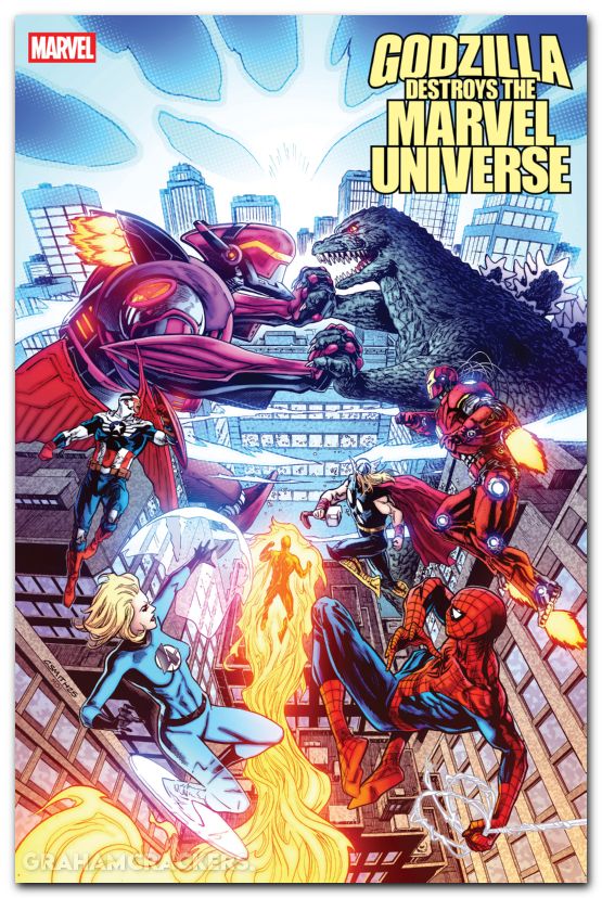 Godzilla Destroys The Marvel Universe #5 (2025) smith variant