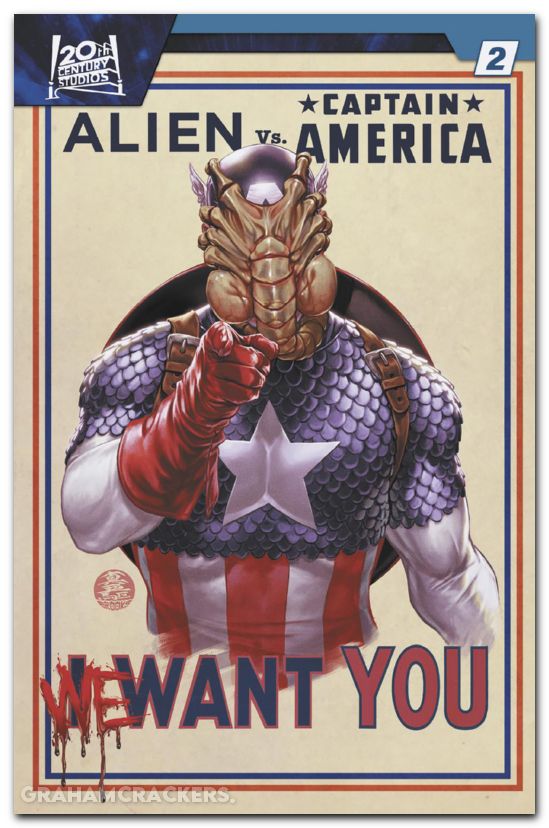 Alien Vs Captain America #2 (2025) brooks variant