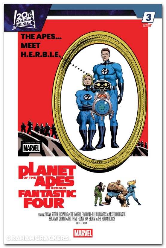 Planet Of The Apes Vs Fantastic Four #3 (2026) woods movie homage variant