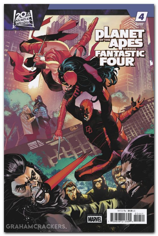 Planet Of The Apes Vs Fantastic Four #4 (2026) galmon versus variant