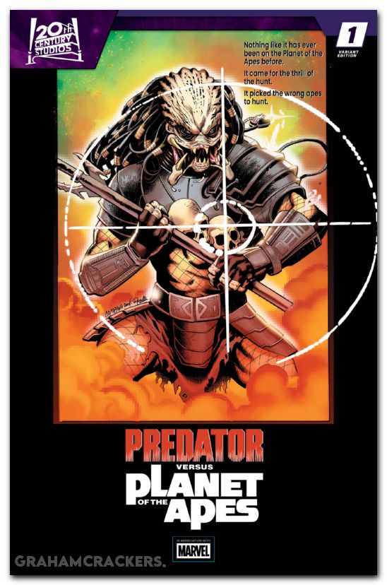 Predator Vs The Planet Of The Apes #1 (2026) campana movie poster homage variant