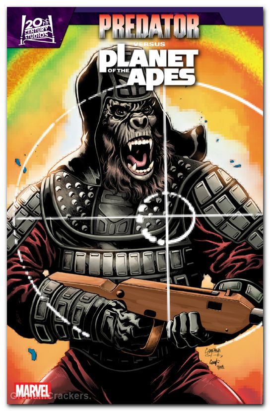 Predator Vs The Planet Of The Apes #2 (2026) campana movie poster homage variant
