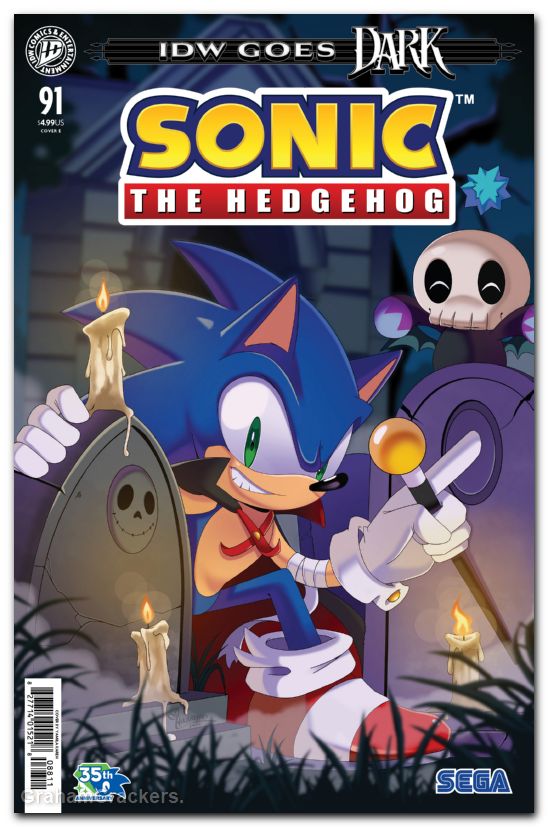 Sonic The Hedgehog #91 (2018) cover e kareh idw goes dark variant