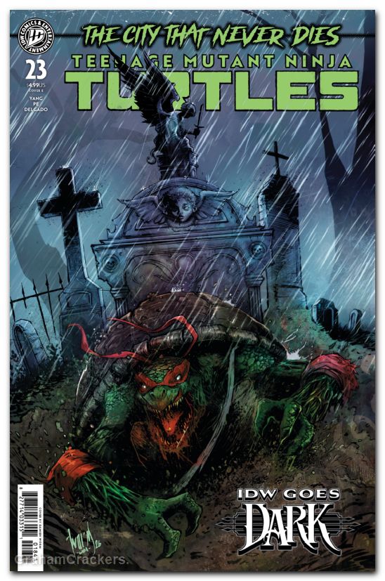 Teenage Mutant Ninja Turtles #23 (2024) cover e worm idw goes dark variant
