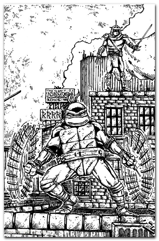 Teenage Mutant Ninja Turtles #23 (2024) cover f eastman b&w virgin variant