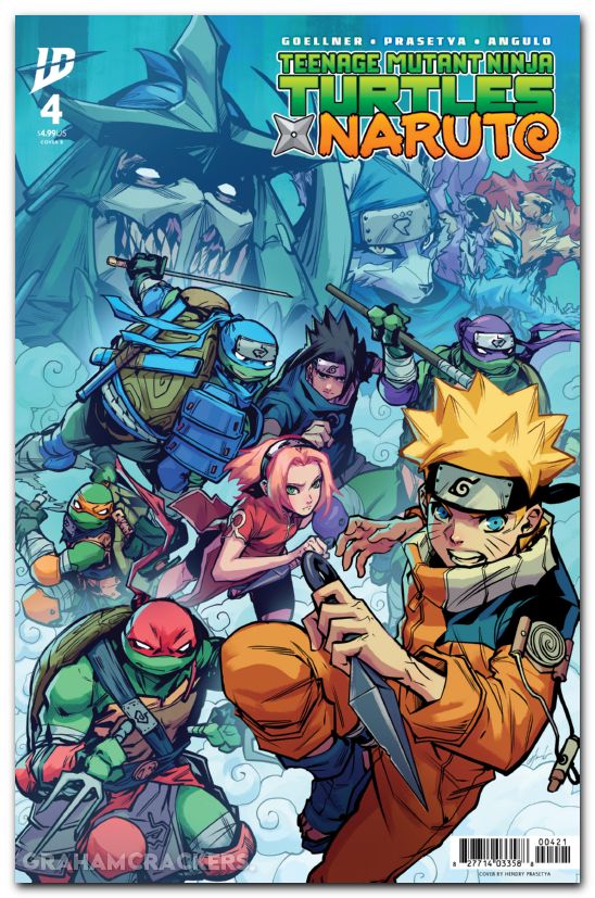 Teenage Mutant Ninja Turtles X Naruto #4 (2024) cover b prasetya variant
