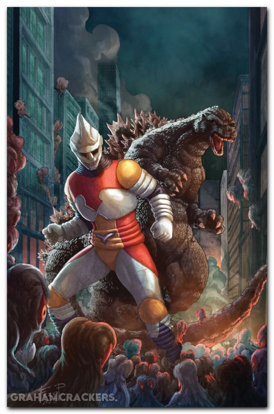 Godzilla Here There Be Aliens #3 (2025) cover c pe virgin variant