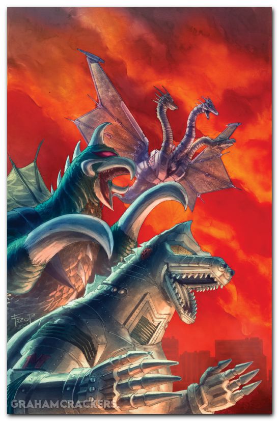 Godzilla Here There Be Aliens #4 (2025) cover c pe virgin variant