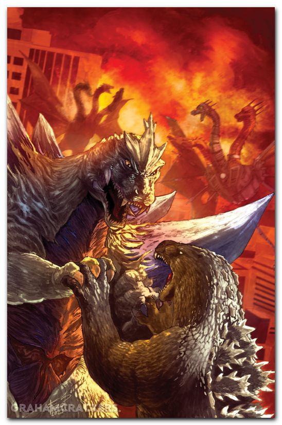 Godzilla Here There Be Aliens #5 (2025) cover c pe virgin variant