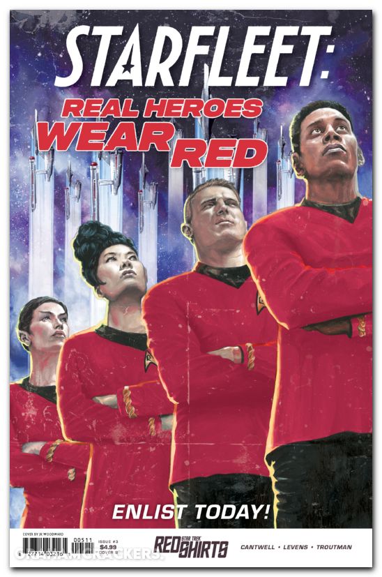 Star Trek Red Shirts #3 (2025) cover b woodward federation recruitment variant