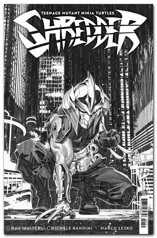 Teenage Mutant Ninja Turtles Shredder #1 (2025) cover f ngu b&w variant