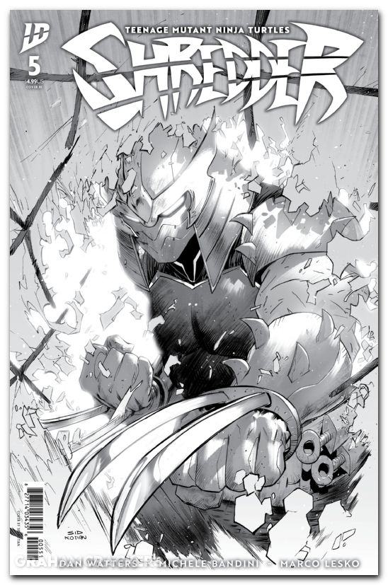 Teenage Mutant Ninja Turtles Shredder #5 (2025) cover e kotian b&w variant