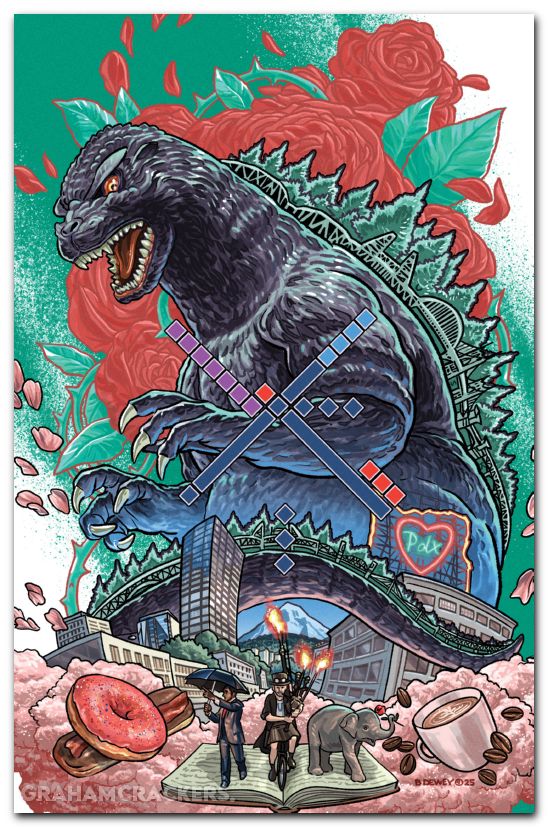 Godzilla Vs America Portland #1 (2026) cover c dewey virgin variant
