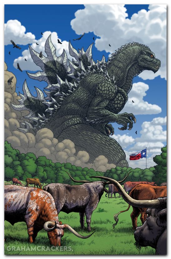 Godzilla Vs America Texas #1 (2026) cover d frank virgin variant