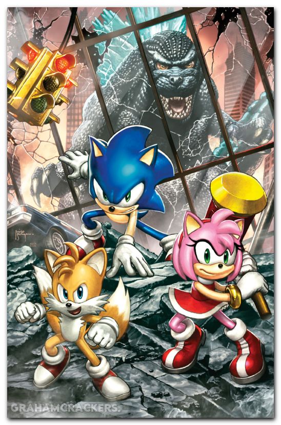 Sonic The Hedgehog X Godzilla #1 (2026) cover h suayan virgin variant