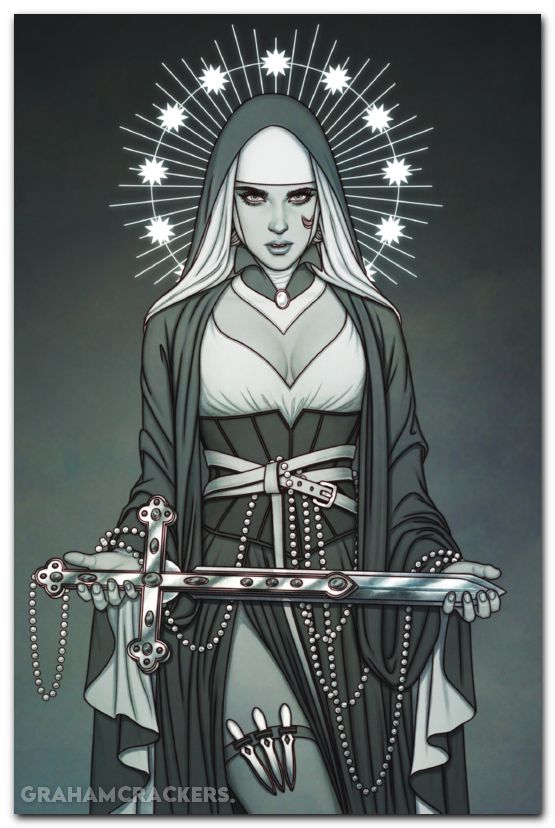 Marian Heretic #1 (2025) cover e frison boom 20th anniversary virgin variant