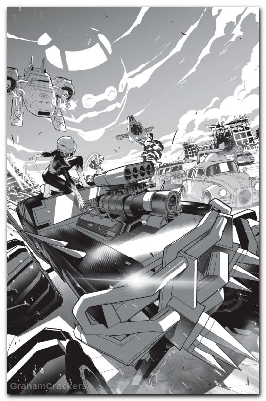 Power Rangers Unlimited #4 (2026) cover j sorressa b&w virgin variant