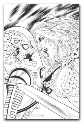 Red Sonja Attacks Mars #4 cover f land line art virgin variant