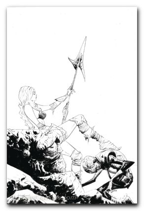 Red Sonja Attacks Mars #4 cover g lee line art virgin variant