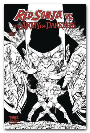 Red Sonja Vs The Army Of Darkness #3 (2025) cover g seeley line art variant