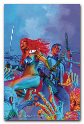 Red Sonja Vs The Army Of Darkness #1 (2025) cover f spears foil virgin