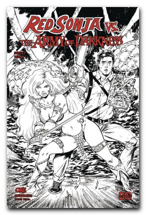 Red Sonja Vs The Army Of Darkness #1 (2025) cover l seeley line art variant