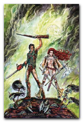 Red Sonja Vs The Army Of Darkness #1 (2025) cover n jelenic virgin variant