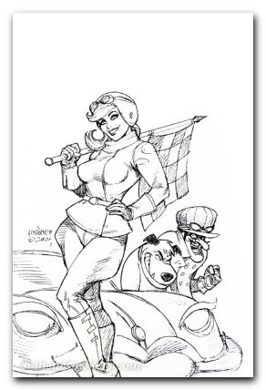 Giant-Size Wacky Races #1 cover i linsner line art virgin variant