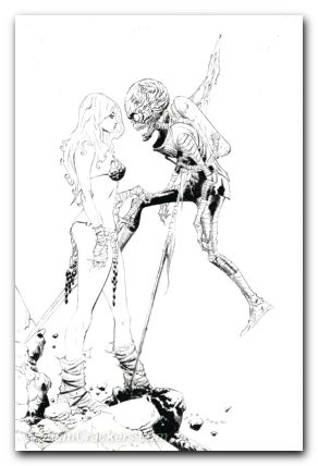 Red Sonja Attacks Mars #2 cover g lee line art virign variant