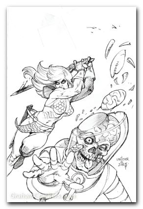 Red Sonja Attacks Mars #2 cover i linsner line art virgin variant