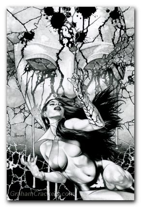 Vampirella #1 (2025) cover q anacleto b&w virgin variant