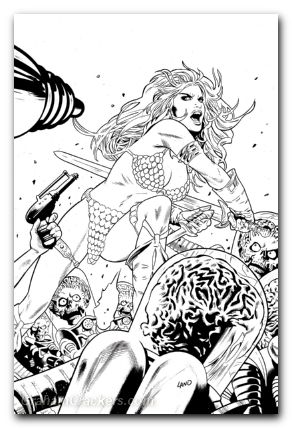 Red Sonja Attacks Mars #1 cover g land line art virgin variant