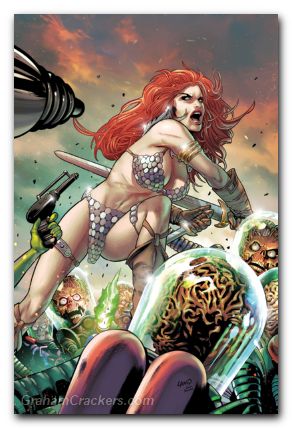 Red Sonja Attacks Mars #1 cover i land virgin variant