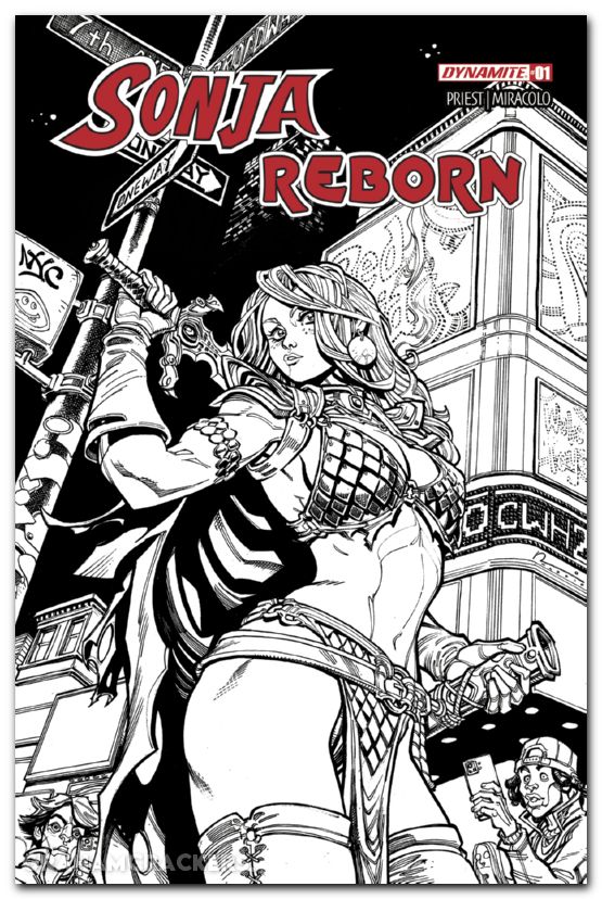 Sonja Reborn #1 (2025) cover o hardin line art variant