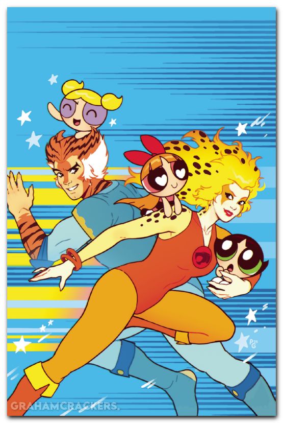Thundercats Powerpuff Girls #3 (2025) cover j ganucheau virgin variant