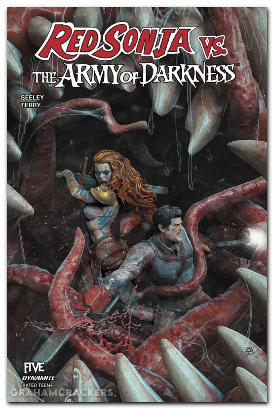 Red Sonja Vs The Army Of Darkness #5 (2025) cover a barends