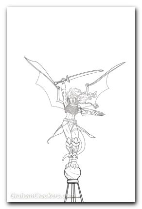 Gargoyles Demona #1 (2025) cover o paur line art virgin variant