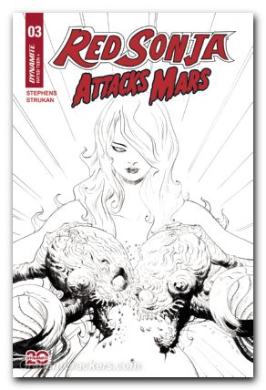 Red Sonja Attacks Mars #3 cover e lee line art variant
