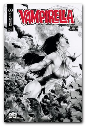 Vampirella #3 (2025) cover o anacleto b&w variant
