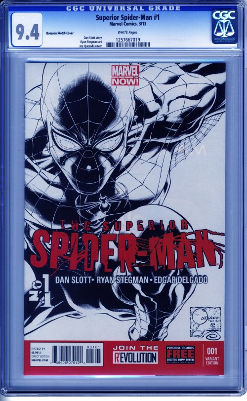 Superior Spider-Man #1 (2013) CGC 9.4 quesada sketch variant