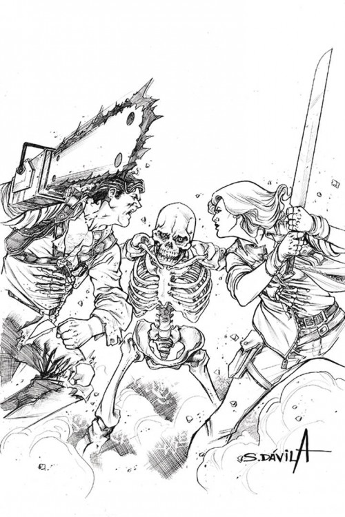 Death To Army Of Darkness #4 cover f davila b&w virgin variant