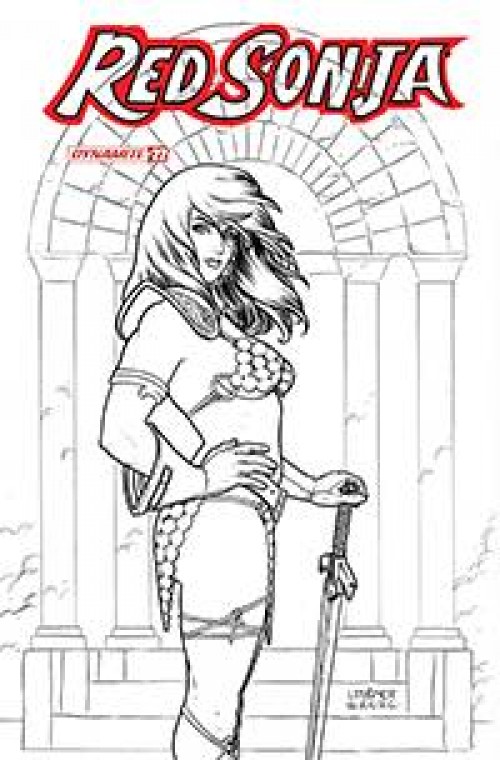 Red Sonja #22 (2019) cover g linsner b&w variant