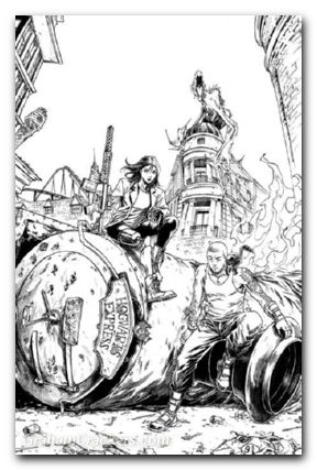 Calexit The Battle Of Universal City #1 cover g lee b&w variant