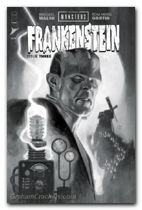 Universal Monsters Frankenstein #3 (2024) cover d tedesco classic horror b&w variant