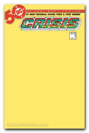 Crisis On Infinite Earths #8 (1985) 2024 facsimile edition cover c blank variant