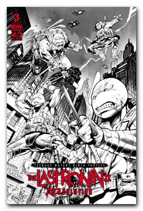 Teenage Mutant Ninja Turtles The Last Ronin II Re Evolution #3 cover f escorzas b&w variant